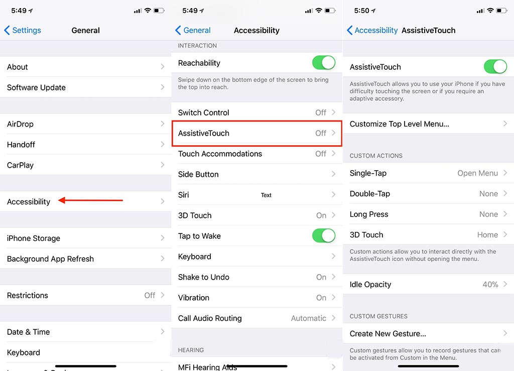 How to enable Assistive Touch on iPhone